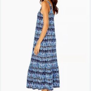 Lilly Pulitzer Blue Patterned Midi Dress